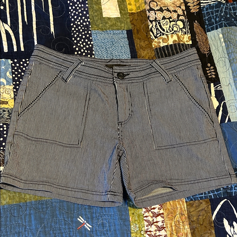Prana Navy and White Striped Women's Shorts